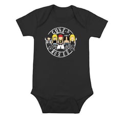 BABY MONSTER - Ropa Para Bebé Body Guns And Roses Rock -Negro