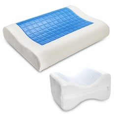 ENERGY PLUS - Set X2 Almohada con gel ortopédica + Almohada para Piernas