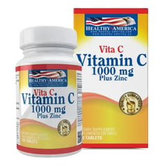 HEALTHY AMERICA - Vitamin c 1000mg plus zinc 100 tabletas –