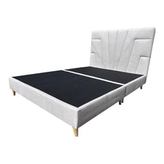 DORMIPUFF - Cama mas Cabecero Doble 140cm Beige Arena Diseño Sas