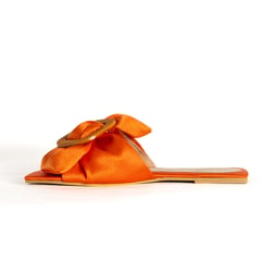 MTOVAR - Sandalia plana Referencia Glamour lazos color naranja