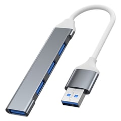 GENERICO - Hub multipuertos adaptador USB en aluminio 4 puertos multi usb-a