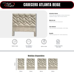 ESTILO Y CONFORT - Cabecero Atlanta 160 Beige