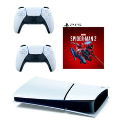 SONY - Consola Playstation 5 Slim 1 Tera Digital PS5 +2 Controles+ Spiderman 2 Digital