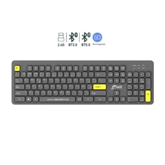 JYR TECHNOLOGY - Teclado inalámbrico recargable multidispositivo 24GBluetooth x2