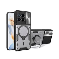 GENERICO - Estuche Proteccion Camara Con Soporte Para Redmi Poco X6 Pro Gris