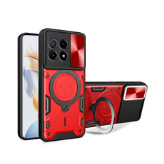 GENERICO - Estuche Proteccion Camara Con Soporte Para Honor X8B 4G Rojo