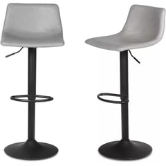 MOBLIHOUSE - Set X2 Silla Bar Giratoria Izmir Con Altura Ajustable Color Gris