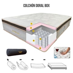 COLCHONES MOON - Colchon Cama SEMIDOBLE 120 x 190 DORAL BOX Ortopedico Resortado POCKET