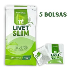 GENERICO - X5 Te Livet Slim 36g Te Verde con Yerbabuena Live+Nat