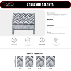 ESTILO Y CONFORT - Cabecero Atlanta 160 Gris Plata