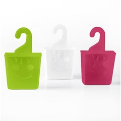 NOVEDADES PLASTICAS - SET X 3 ORGANIZADOR DE BAÑO/HOGAR CARITA FELIZ