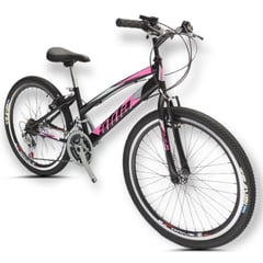 ATILA - Bicicleta Todo Terreno para niña Rin 24 18 cambios negra