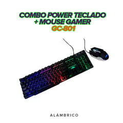 POWER GROUP - COMBO DE TECLADO Y MOUSE GAMER GC-801 ALAMBRICO