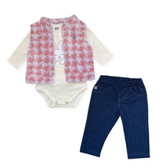 MATI MARIA TIRITAS - Conjunto Con Chaleco Ovejero Bebe Niña Talla 3-6 Meses A 18-24 Meses.