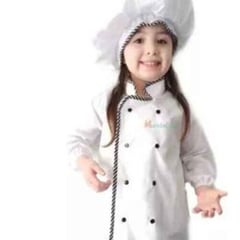 GENERICO - Disfraz chef cocinero - cocinera niño y niña