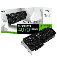 PNY - Tarjeta De Vídeo VERTO Dual Fan GeForce RTX 4070 Ti SUPER OC 16GB