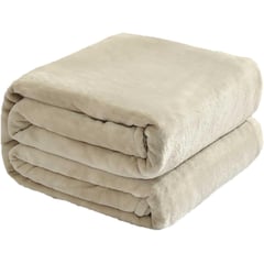 SIRENITAS - Cobija térmica 1.70 x 2m Cama Sencilla Sofá Pie de cama Arena Beige