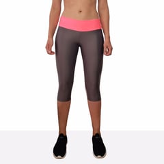 TYKHE - Leggings Corto Deportivo Mujer Rosa Gris Oscuro