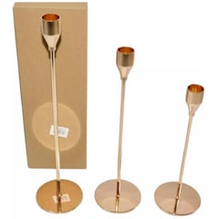 GENERICO - Candelabros Por 3 Und 37 Cm Veladora Cirio Velones Vela