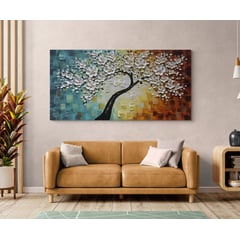 TAYRONA STORE - Cuadro En Lienzo Para La Sala Arbol Colores 036 120x60cm