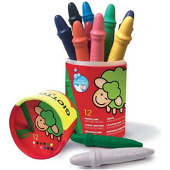 GIOTTOS - Mis Primeros Crayones Set 12 Unidades Ergonómicos Niño Niñas