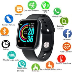 GENERICO - Reloj Inteligente Smartwatch Bluetooth Sensor Pulso Cardiaco NEGRO