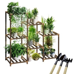 IMPORTADORA MAKA - Soporte Estante De Plantas 3 Niveles En Madera Natural