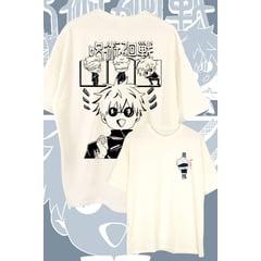 GENERICO - Camiseta Oversize Jujutsu Gojo Lover Blanco Hueso