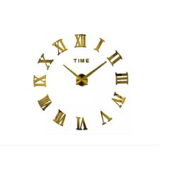 AMERICO SHOP - Reloj de Pared 3D Dorado Romano Diseño Moderno