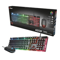 TRUST - Combo Gamer Teclado Y Mouse Gxt 838 Azor /luz Rainbow