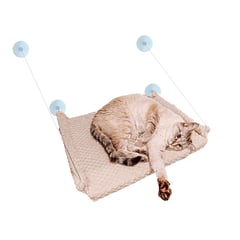 GENERICO - HAMACA VENTANA PARA GATO PLEGABLE Y LAVABLE COLOR BEIGE