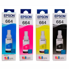 EPSON - Tinta 664 para impresoras l210 l355 l365 l555 l575 kitX4 colores