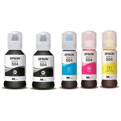 EPSON - Tinta 504 para impresoras L4150 L4160 L6161 L6191 L6270 Kit X 5