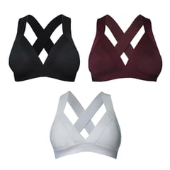 ALMA FIT - Top Brasier Deportivo Elástico Pack de 3