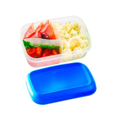 GENERICO - Recipiente To Go Rectangular Divi de 1 L Polimes LS01 Azul