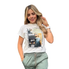 COCOA - Camiseta Estampado Good Job Mujer