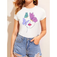 ISMI - Camiseta para Mujer Manga corta Mariposas de Estilo Infinito