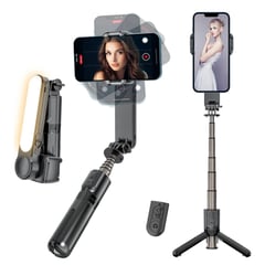 GENERICO - Gimbal Estabilizador Selfie Stick Q09 Trípode 360° Luz Led