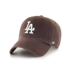 47 BRAND - Gorra Los Ángeles Dodgers 47 Clean Up Marrón Logo Blanco - Original