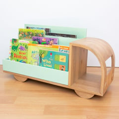 SUPI KIDS FURNITURE - SUPI CAR BOOK CARRO DE LIBROS COLOR PISTACHO