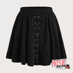 ROSIEGLAM - Falda Cintas Black