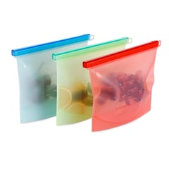 CASATUA - Bolsas Silicona Hermeticas Alimentos Set X3 X4 X2 - Multicolor - Pack x2