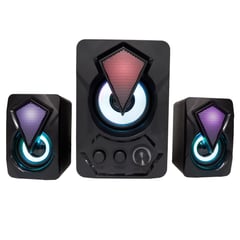 GENERICO - PARLANTES BAFLES RGB CON WOOFER 6W PC 35MM NEGROS G3