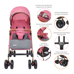 PRIORI - Coche Bebe Paseador Park Rosa