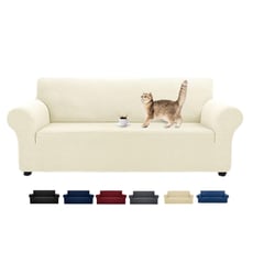 KARYTEX - Funda Protector Para Sofa Un Puesto Elastico Marfil