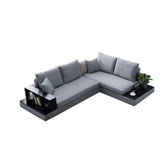 DELUXE FURNITURE - Sofá en L Derecho Andri tela anti fluidos Gris 300x80x75