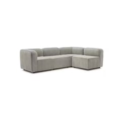 DELUXE FURNITURE - Sofá con banqueta Bocelli 4 puestos Gris tela pet friendly 260x85x75