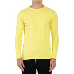 MANPOTSHERD - Camiseta Manga Larga Hombre Amarillo