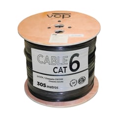 VCP - Cable U/utp Cat 6 Uso Exterior Ch Sencilla Negro X 305 M